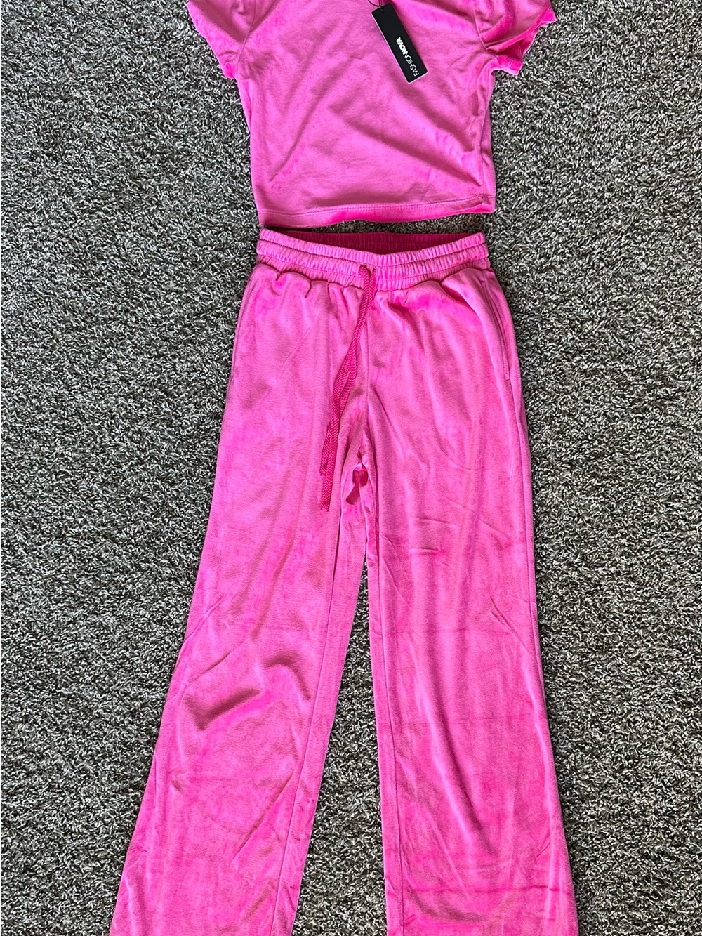 Fashion Nova Hot Pink Two-Piece Lounge Set
